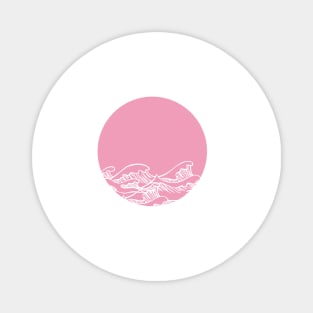 Pink waves - aesthetic art Magnet